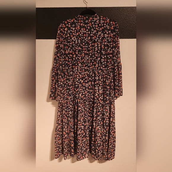 MICHAEL Michael Kors Long Sleeve Floral Dress - Navy and Pink Size XL - Picture 6 of 8